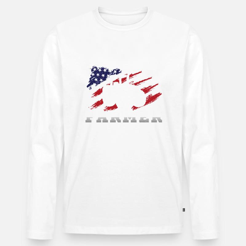 American Flag Farmer - Männer Premium Bio Langarmshirt - undefined