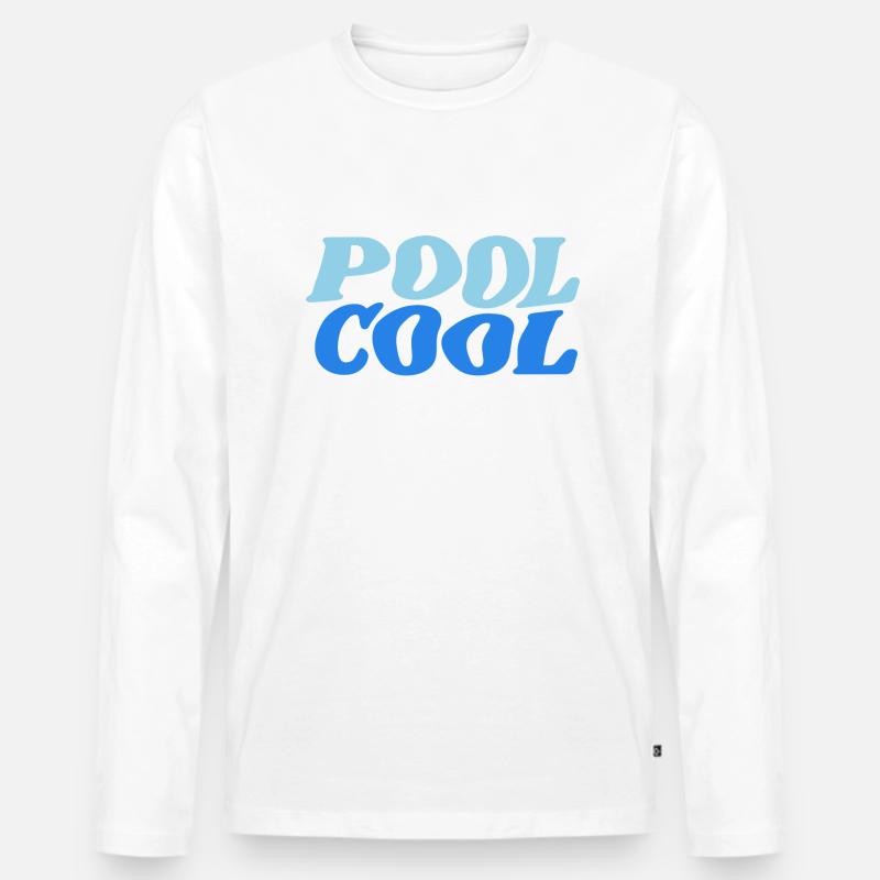 pool cool - Männer Premium Bio Langarmshirt - Weiß