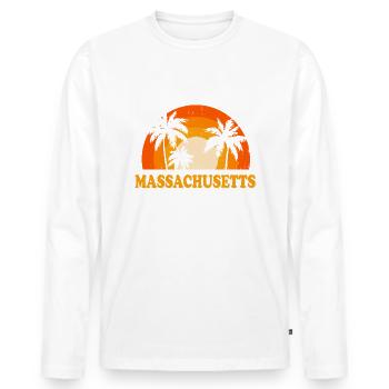 Massachusetts - Men's Premium Organic Long Sleeve Shirt - white - Front - Nico (187cm)