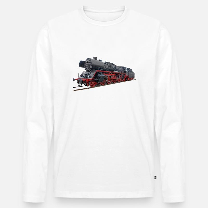 Dampflok 03 1010 - Männer Premium Bio Langarmshirt - Weiß