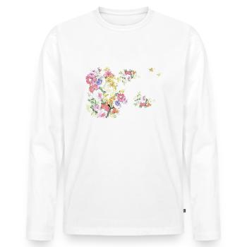Fleurs,Fleur,Printemps,Fleurs - T-shirt manches longues Premium bio Homme - blanc - Devant - Nico (187cm)