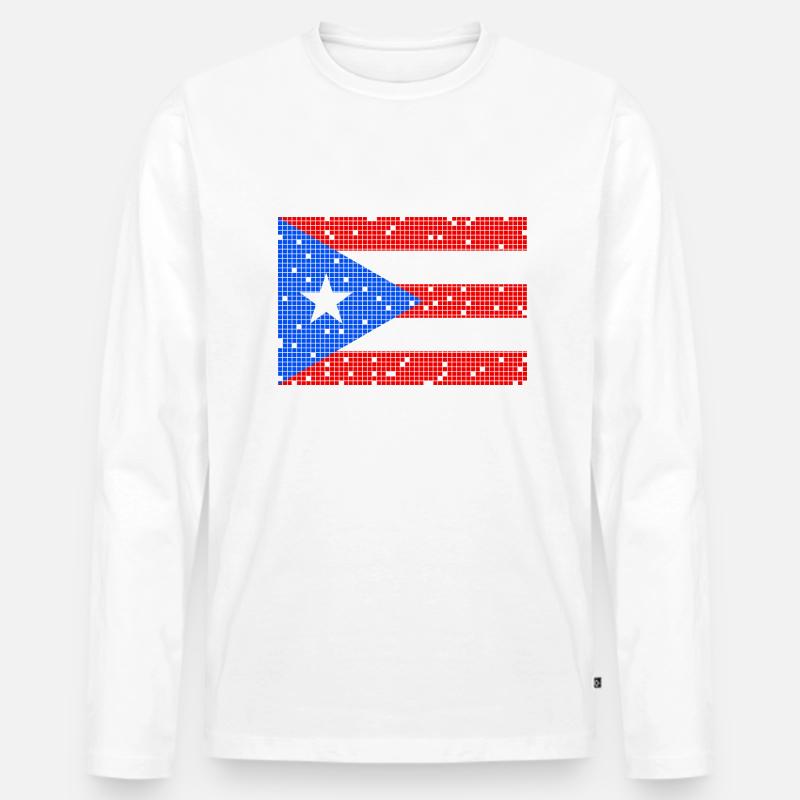 8bit Puerto Rico - Männer Premium Bio Langarmshirt - undefined