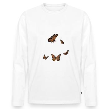 Monarch-Mädchen - Männer Premium Bio Langarmshirt - Weiß - Vorne - Nico (187cm)