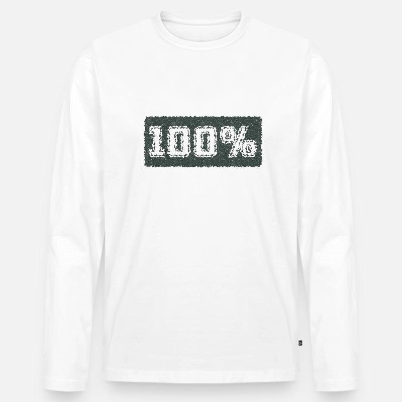 100 % Retro - Männer Premium Bio Langarmshirt - Weiß