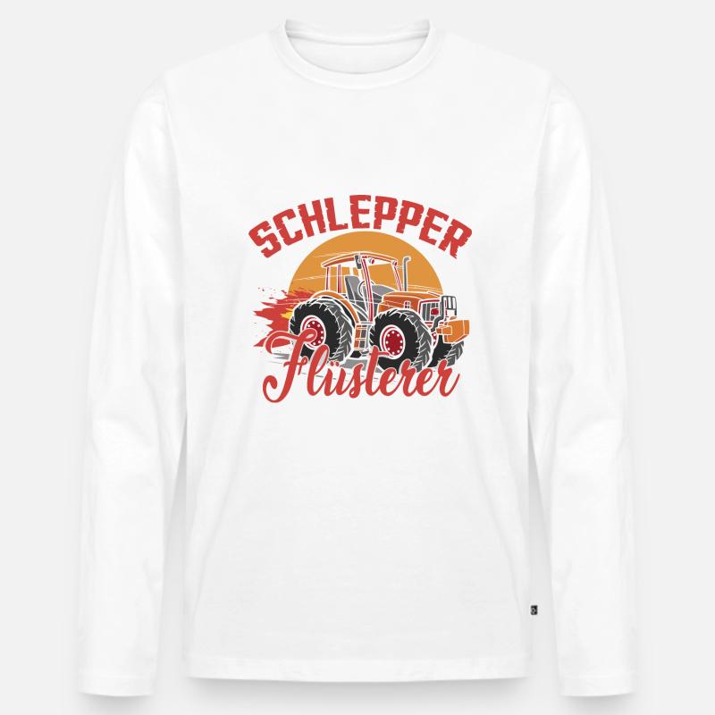 Schlepper Flüsterer Landwirt Traktor - Männer Premium Bio Langarmshirt - Weiß