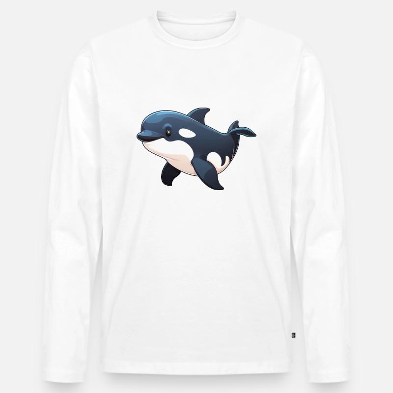 Orca - Männer Premium Bio Langarmshirt - Weiß