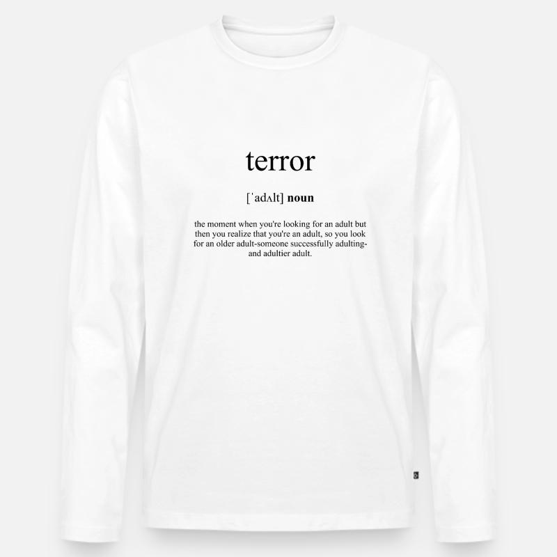 Terror Definition Dictionary - Männer Premium Bio Langarmshirt - Weiß