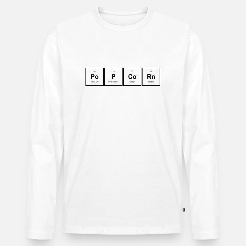 Popcorn - Männer Premium Bio Langarmshirt - Weiß