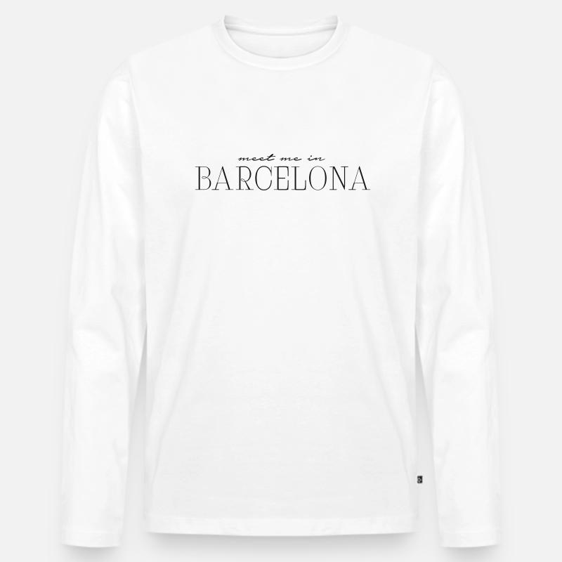Spanien Barcelona - Männer Premium Bio Langarmshirt - Weiß