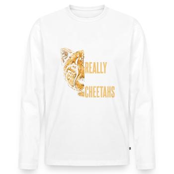 Gepard sagt afrikanische Tierwelt - Männer Premium Bio Langarmshirt - Weiß - Vorne - Nico (187cm)