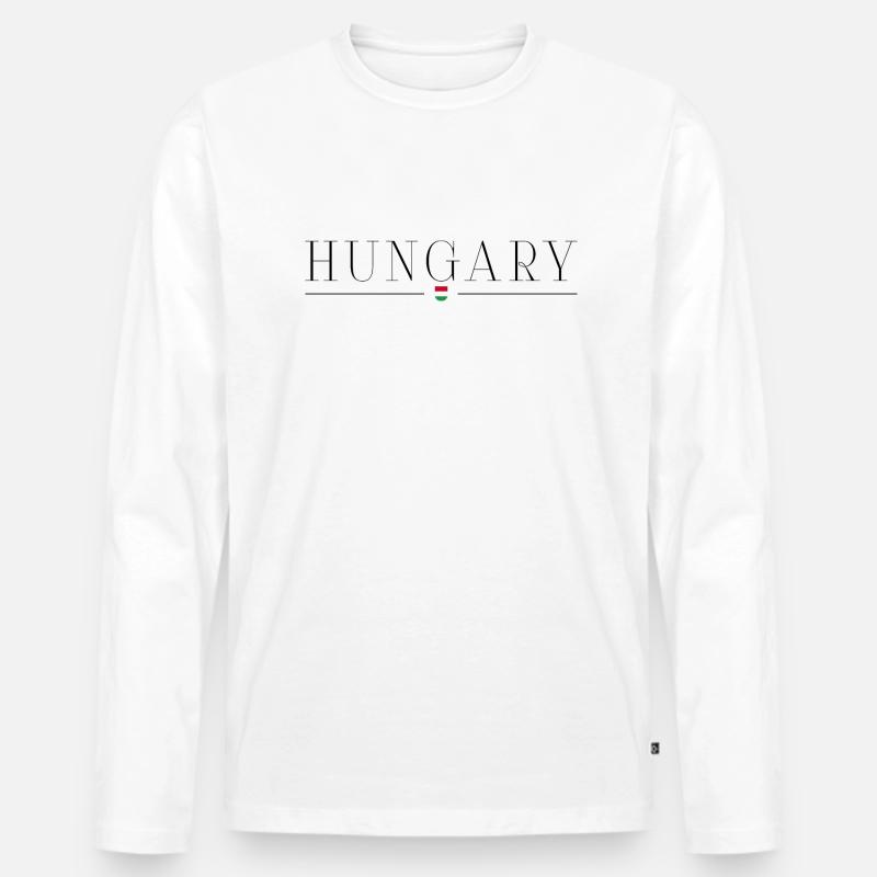 Ich liebe Ungarn - Männer Premium Bio Langarmshirt - Weiß