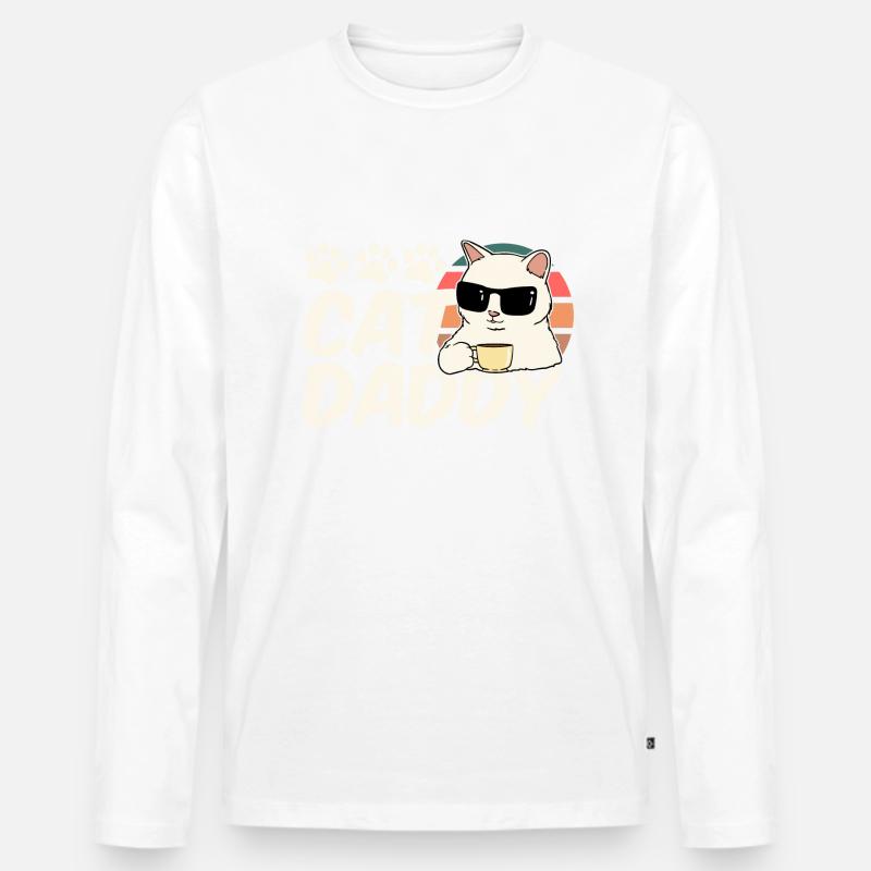 Cute Cat Daddy - Männer Premium Bio Langarmshirt - undefined