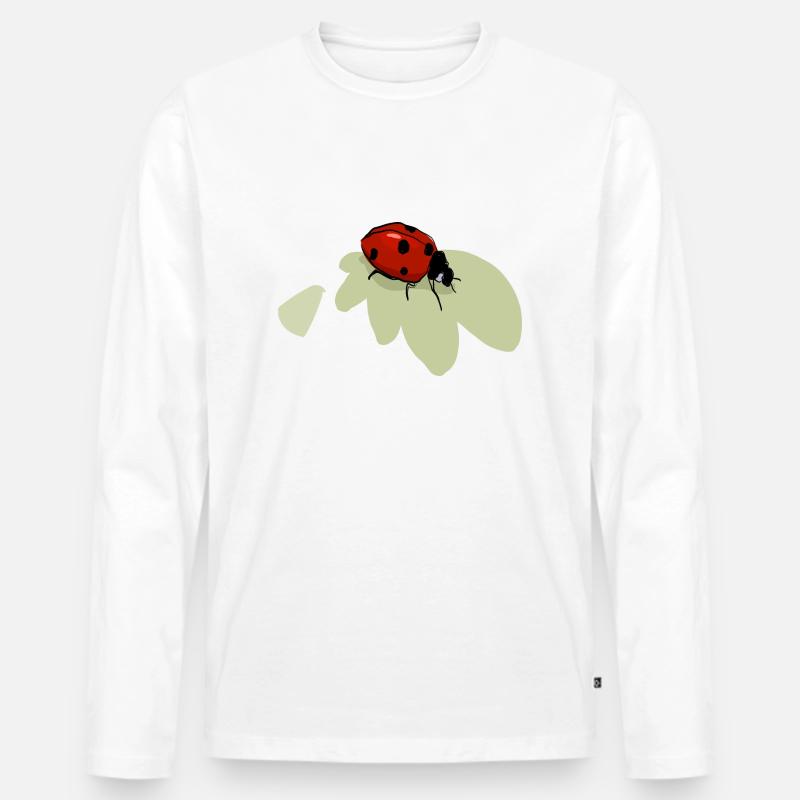 Marienkäfer - Männer Premium Bio Langarmshirt - Weiß