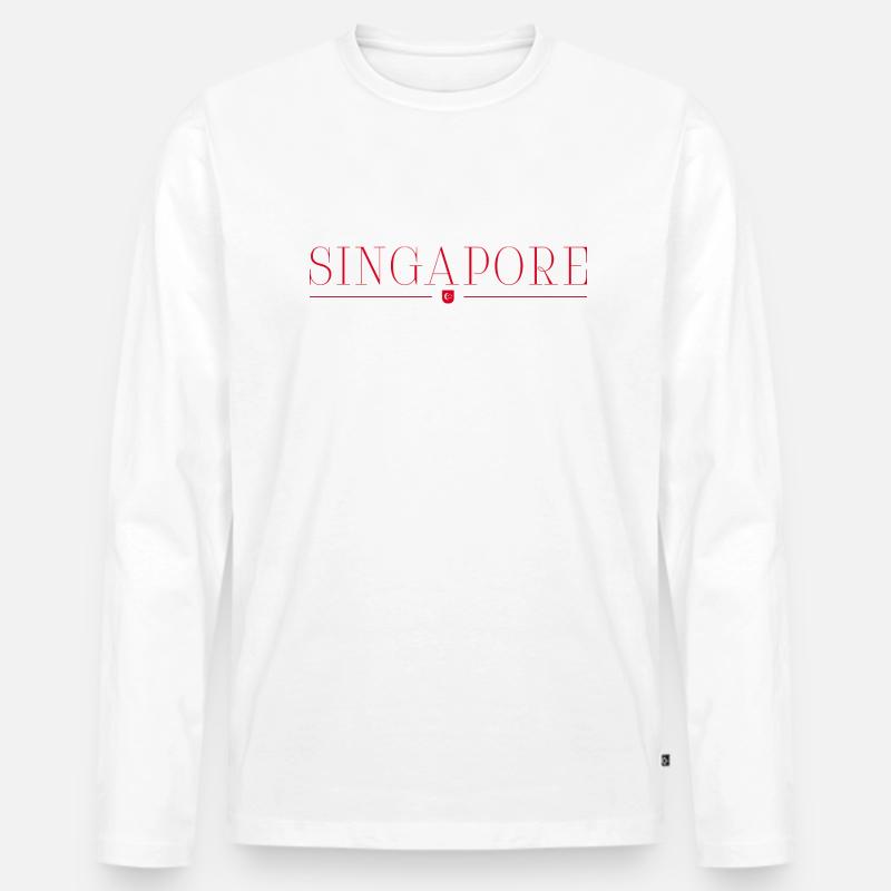 ich lieben Singapur - Männer Premium Bio Langarmshirt - Weiß