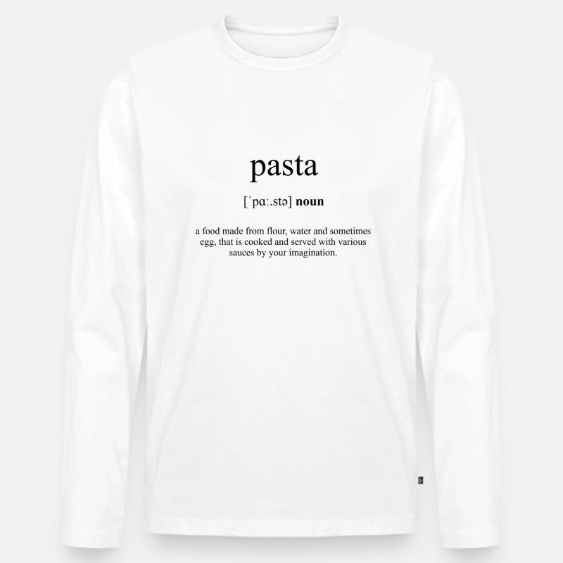 Pasta (Nudeln) Definition Dictionary - Männer Premium Bio Langarmshirt - Weiß