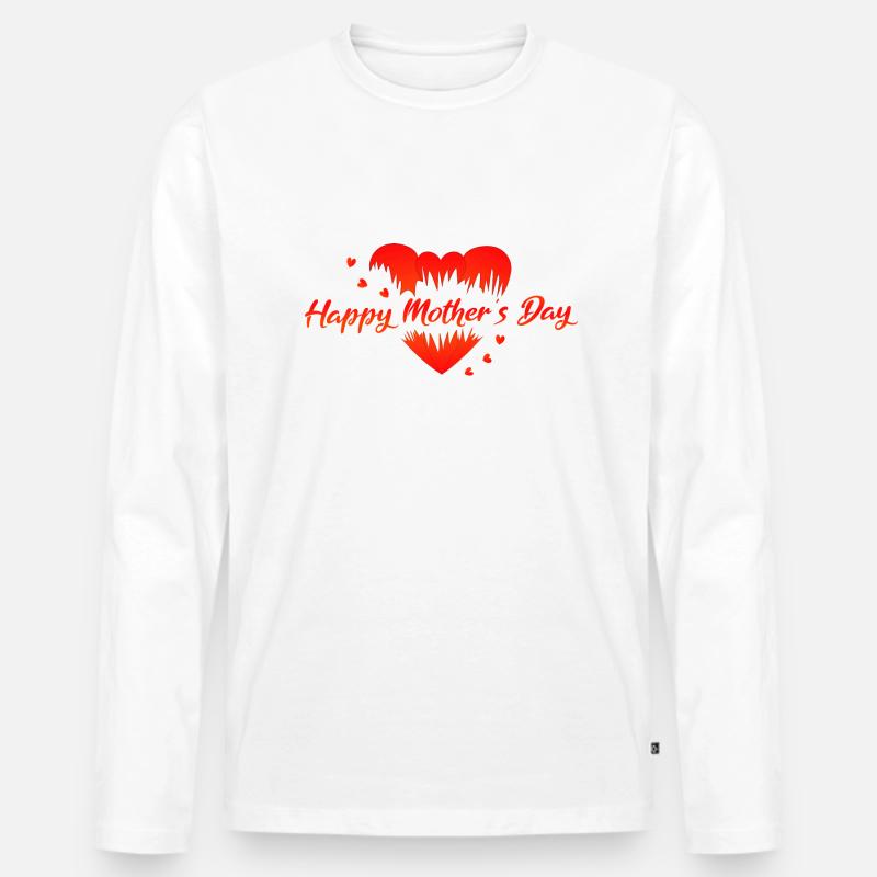 Muttertag Mothersday - Männer Premium Bio Langarmshirt - Weiß