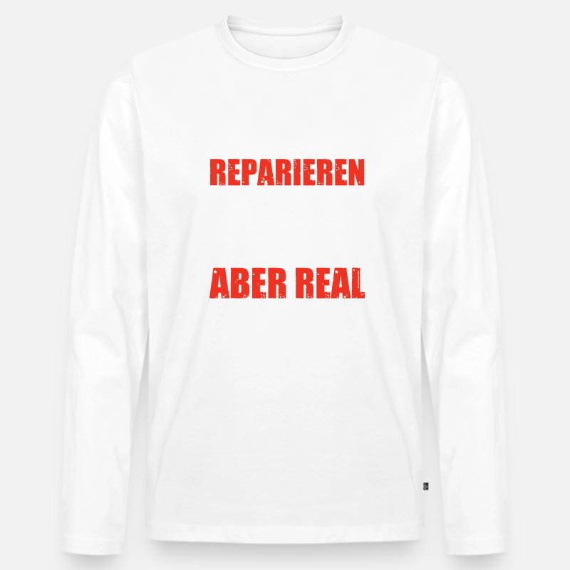 Autoschrauber Mechaniker Werkstatt - Männer Premium Bio Langarmshirt - Weiß