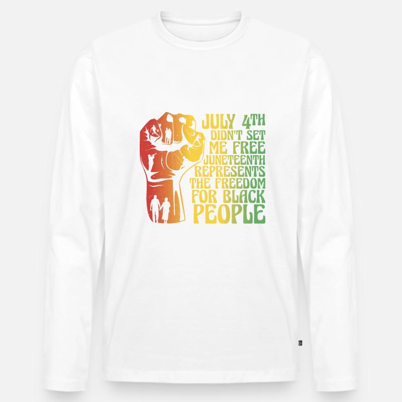 Juneteenth 4. Juli - Männer Premium Bio Langarmshirt - Weiß