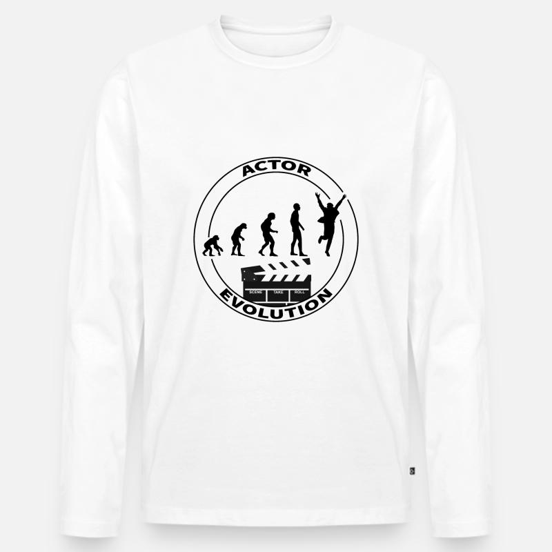Evolution Schauspieler Darsteller Geschenk - Männer Premium Bio Langarmshirt - Weiß