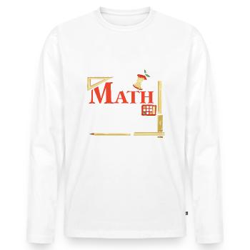 In der Mathematik vertrauen wir der Mathematik - Männer Premium Bio Langarmshirt - Weiß - Vorne - Nico (187cm)