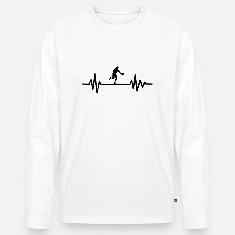 Handball Herzschlag - Männer Premium Bio Langarmshirt - Weiß