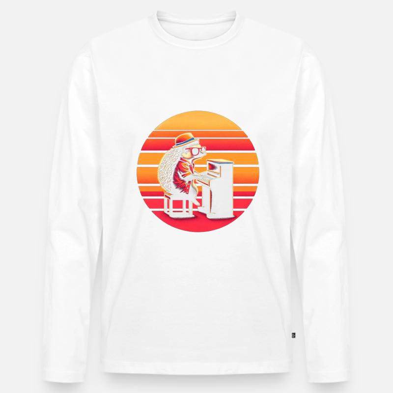 Igel Klavier - Männer Premium Bio Langarmshirt - undefined
