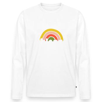 Chicago 70s Hippie - Men's Premium Organic Long Sleeve Shirt - white - Front - Nico (187cm)