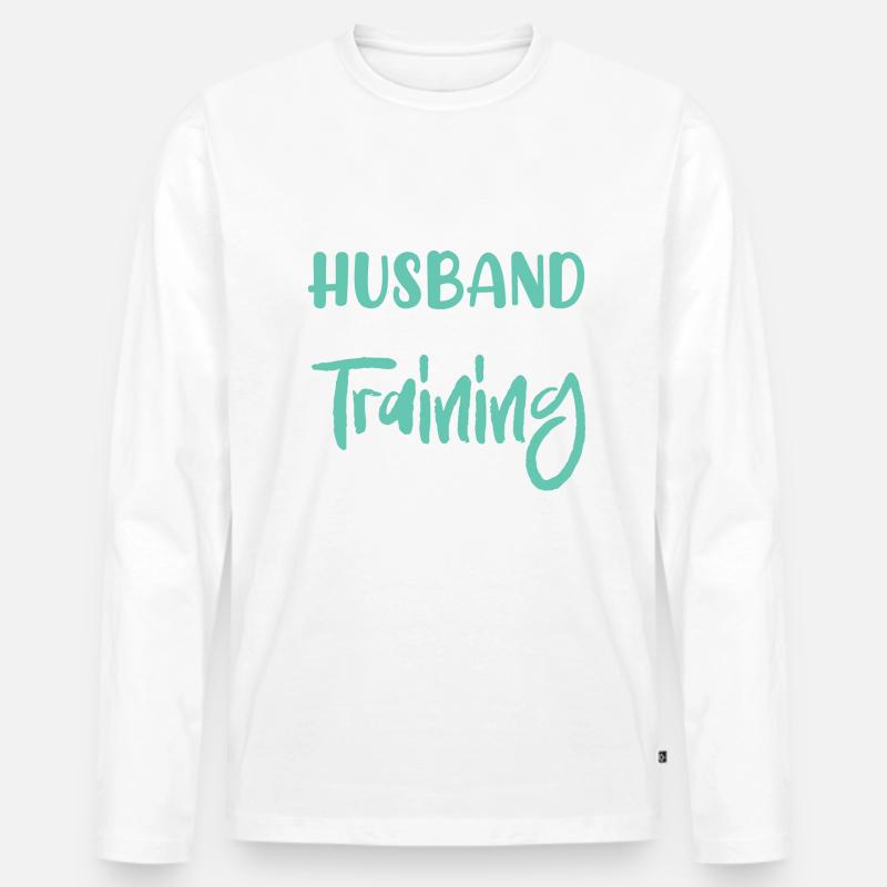 Ehemann in Ausbildung - Männer Premium Bio Langarmshirt - Weiß