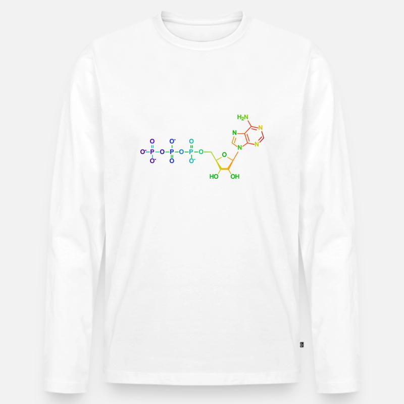 Adenosintriphosphat - ATP - Regenbogen - Männer Premium Bio Langarmshirt - Weiß