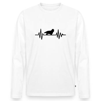 cavalier roi Charles épagneul battement de cœur - T-shirt manches longues Premium bio Homme - blanc - Devant - Nico (187cm)