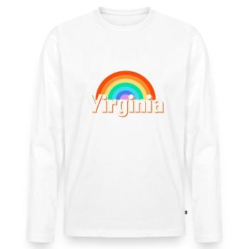 Virginia - Men's Premium Organic Long Sleeve Shirt - white - Front - Nico (187cm)