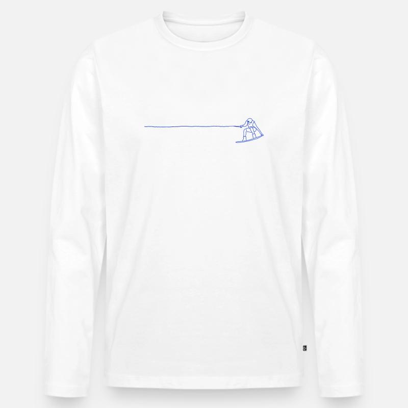 Wakeboard - Männer Premium Bio Langarmshirt - Weiß