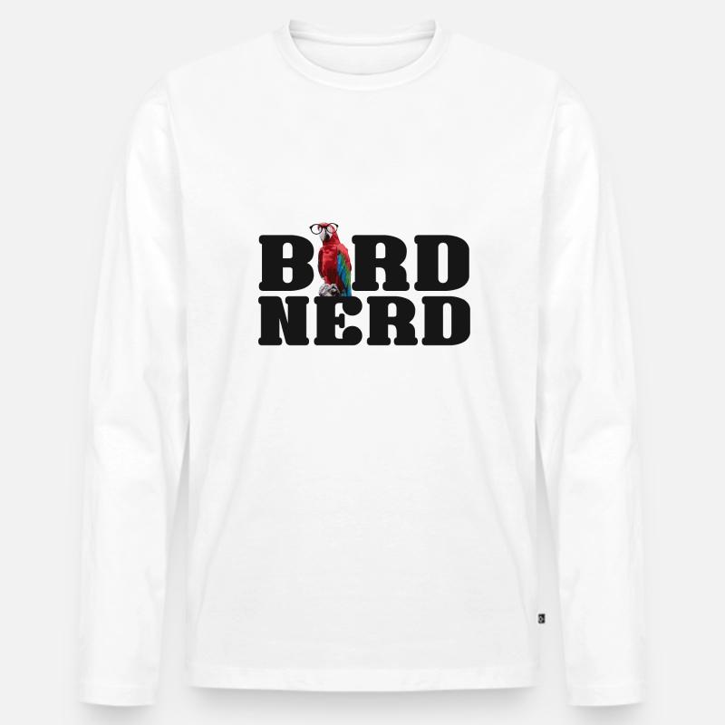 Bird Nerd - Männer Premium Bio Langarmshirt - Weiß