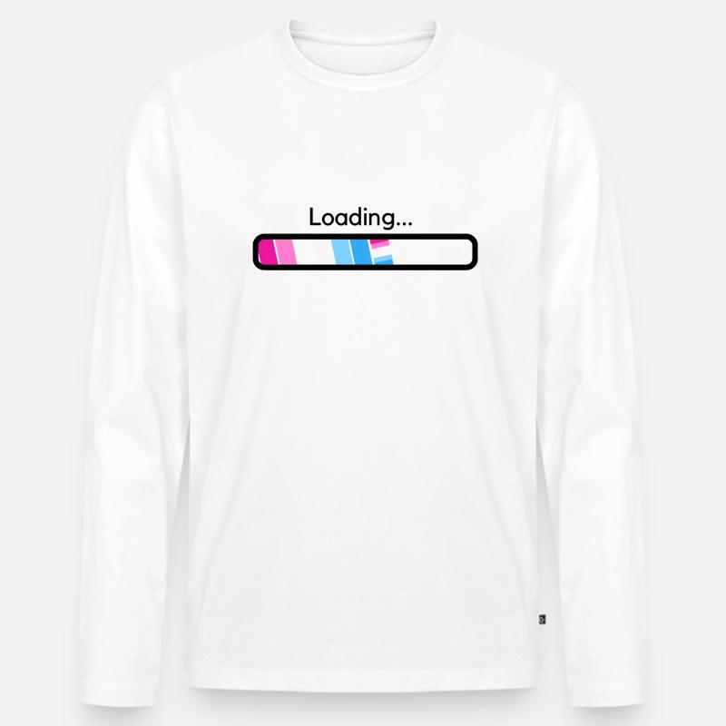 Trans energy Loading - Männer Premium Bio Langarmshirt - Weiß