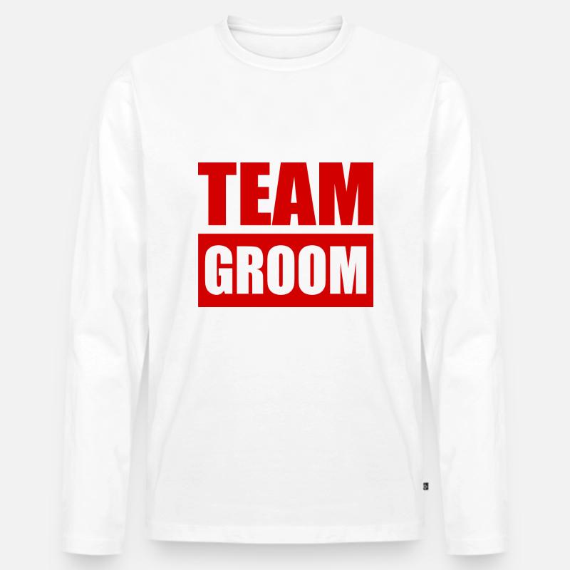 Team groom - Männer Premium Bio Langarmshirt - Weiß
