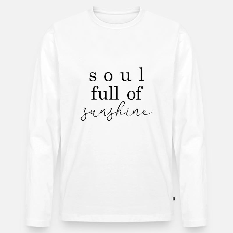 Lebensfreude - Männer Premium Bio Langarmshirt - Weiß