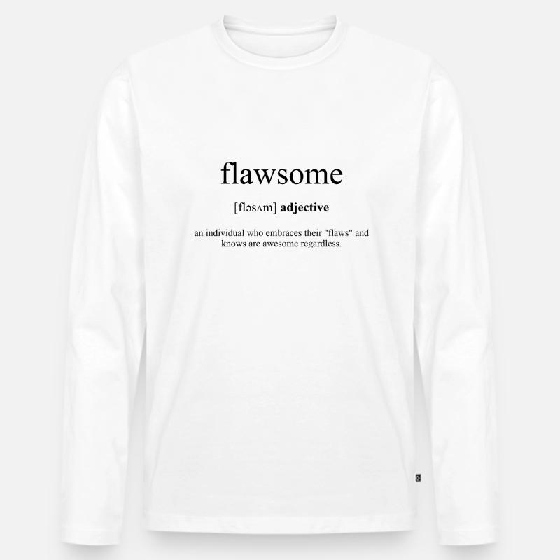 Flawsome Definition Dictionary - Männer Premium Bio Langarmshirt - Weiß