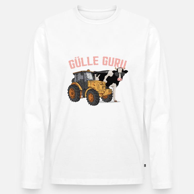Gülle Guru - Männer Premium Bio Langarmshirt - Weiß
