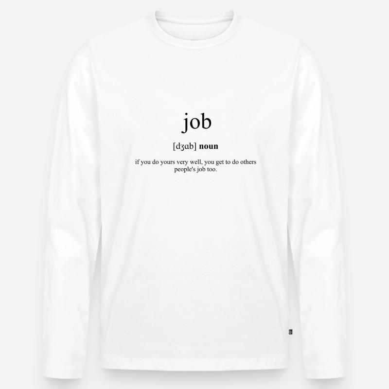 Job (Beruf) Definition Dictionary - Männer Premium Bio Langarmshirt - Weiß