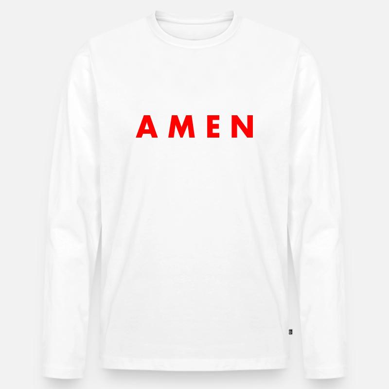 Amen - Männer Premium Bio Langarmshirt - Weiß