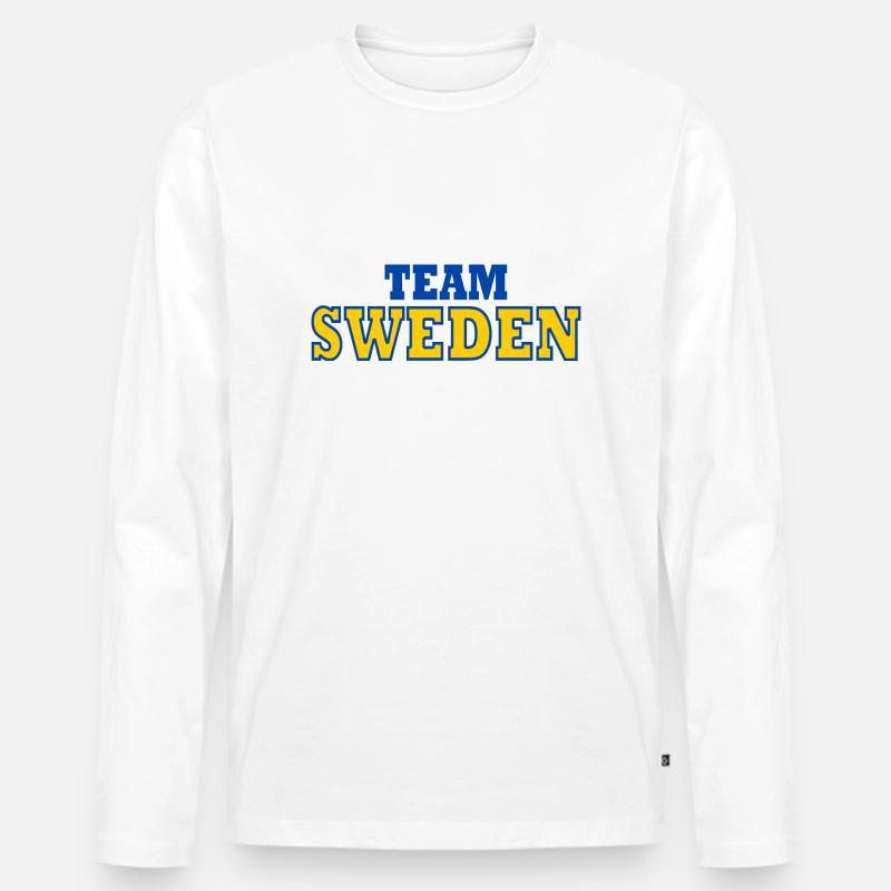 Schweden - Männer Premium Bio Langarmshirt - Weiß