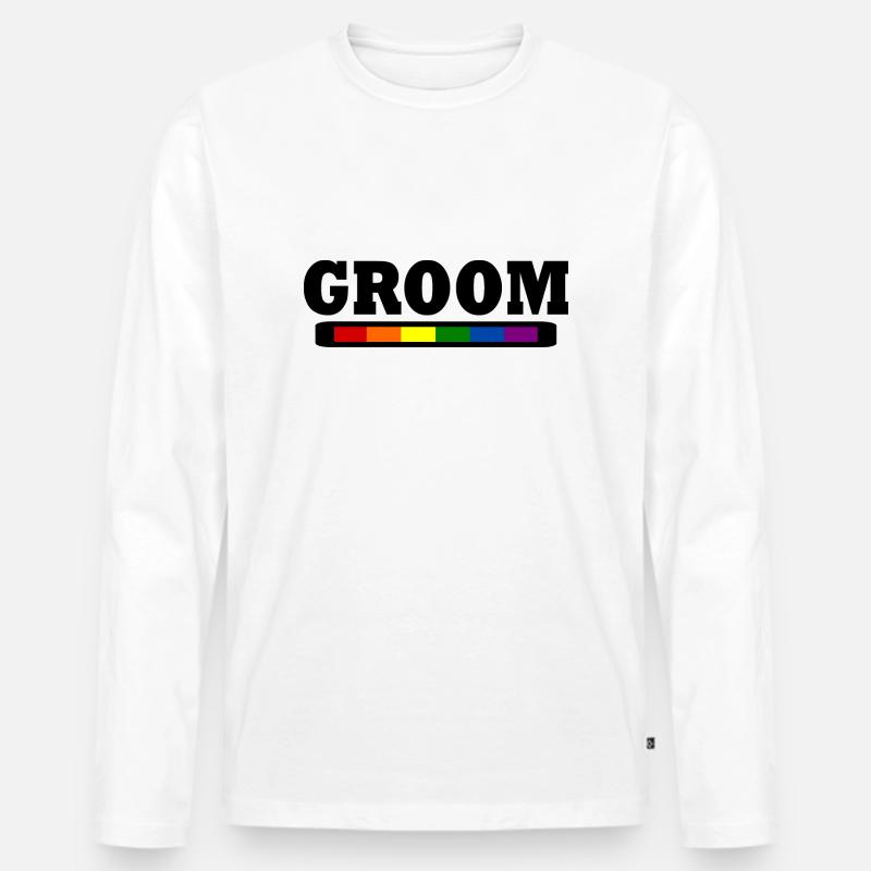 Groom - Männer Premium Bio Langarmshirt - Weiß