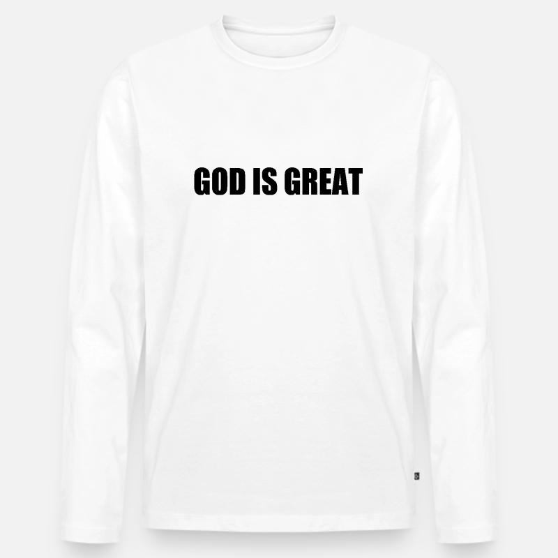 god is great - Männer Premium Bio Langarmshirt - Weiß