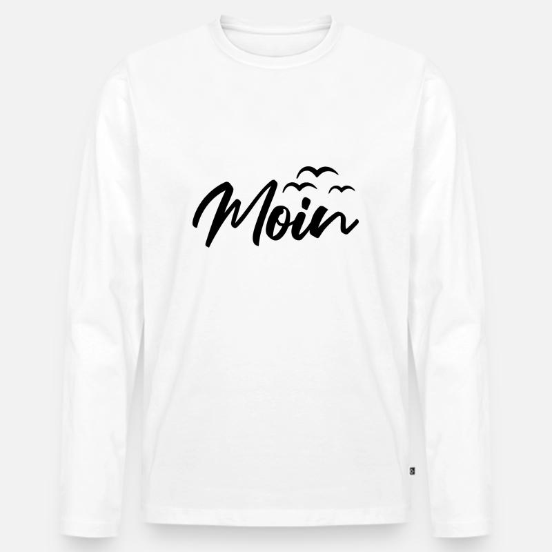 Moin Möwen - Männer Premium Bio Langarmshirt - Weiß