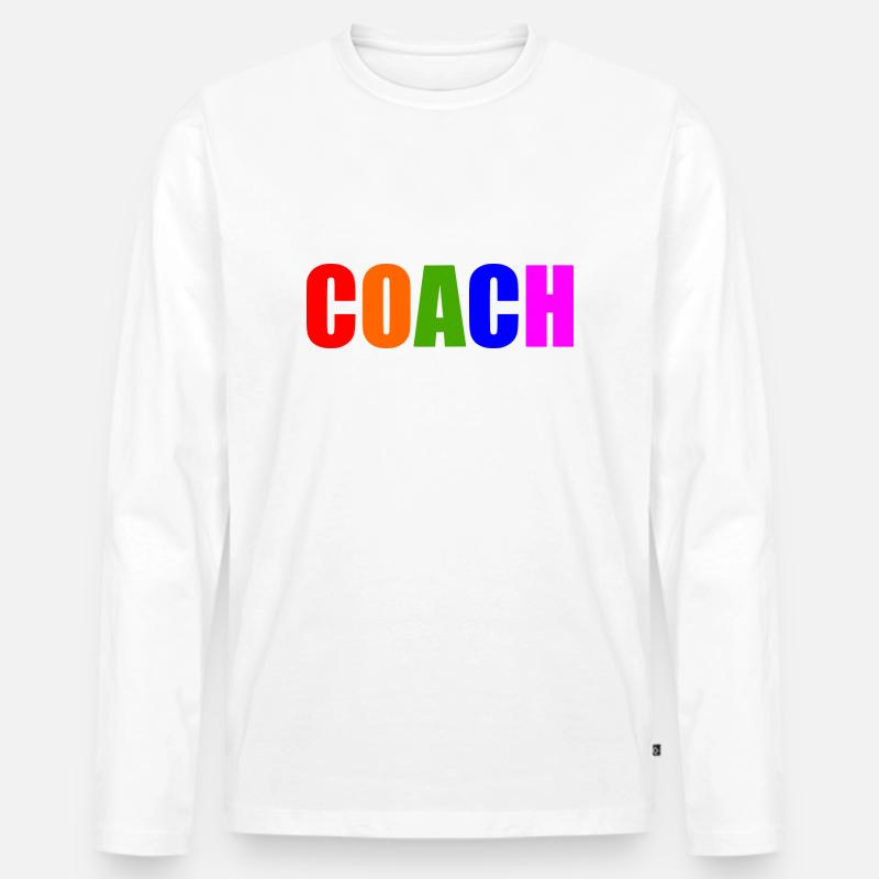 Coach - Männer Premium Bio Langarmshirt - Weiß