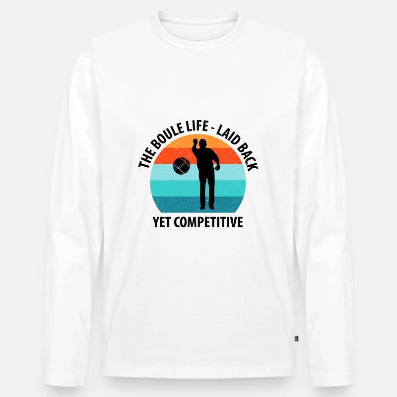 Boule Petanque Boccia Boules - Männer Premium Bio Langarmshirt - Weiß