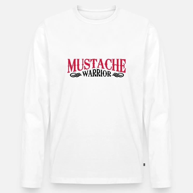 mustache warrior - Männer Premium Bio Langarmshirt - Weiß