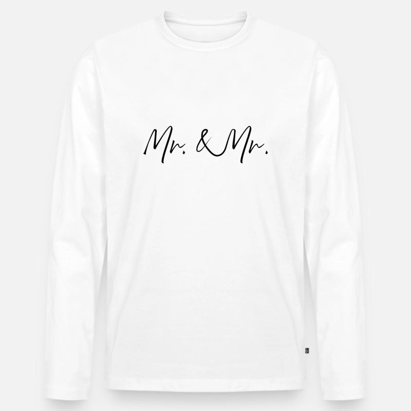 mr and mr pride wedding - Männer Premium Bio Langarmshirt - Weiß