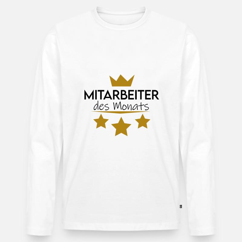 Mitarbeiter des Monats - Männer Premium Bio Langarmshirt - Weiß