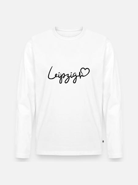 Leipzig heartbeat - Men's Premium Organic Long Sleeve Shirt - white